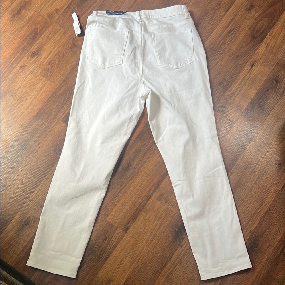 Talbots | Flawless High-Waist Straight-Leg Curvy | Women's White Jeans | 12 - Picture 15 of 16